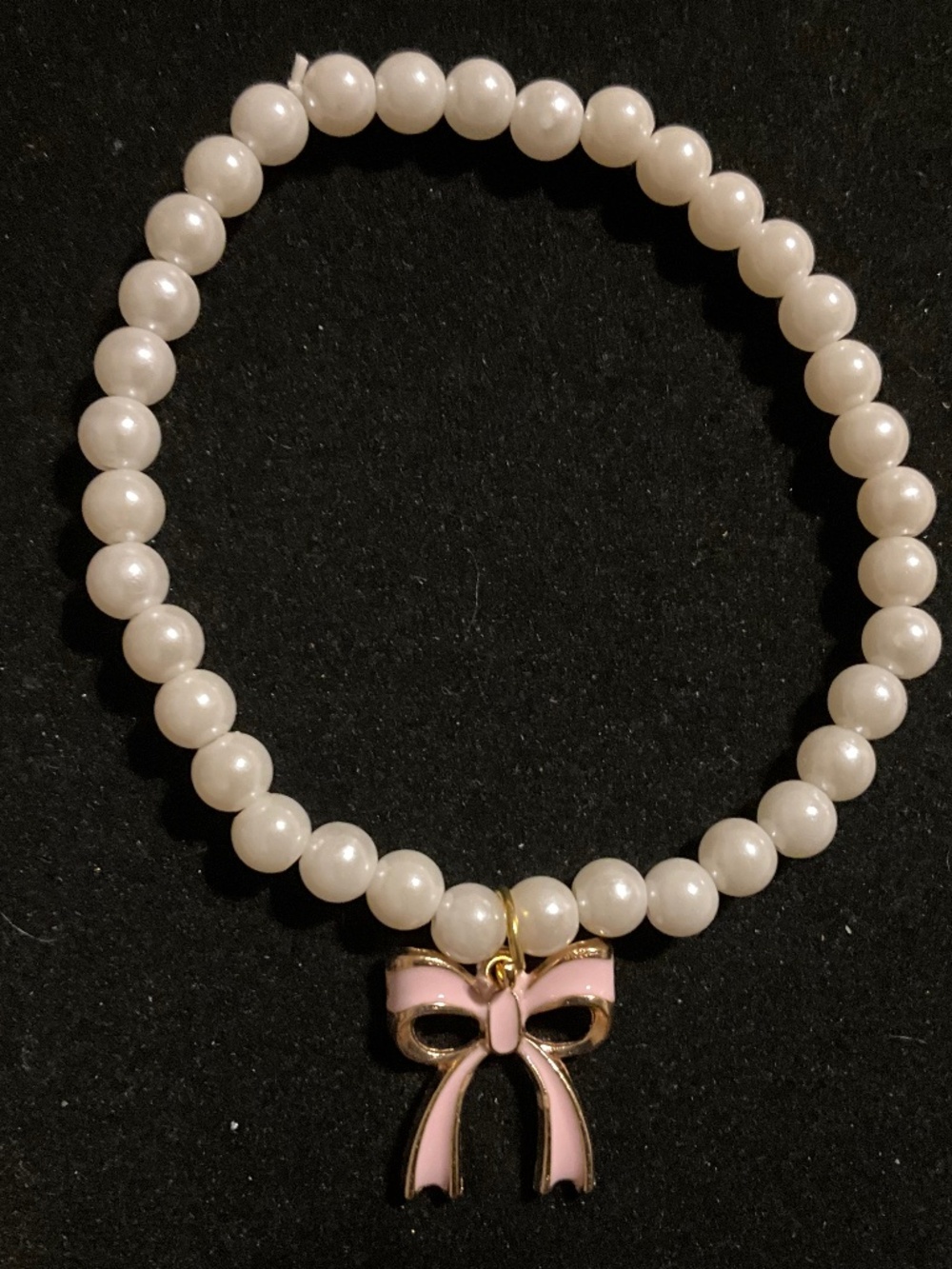 Pink Pearl Pet Collar Necklace with Bow – XS Adjustable Dog/Cat Jewelry
